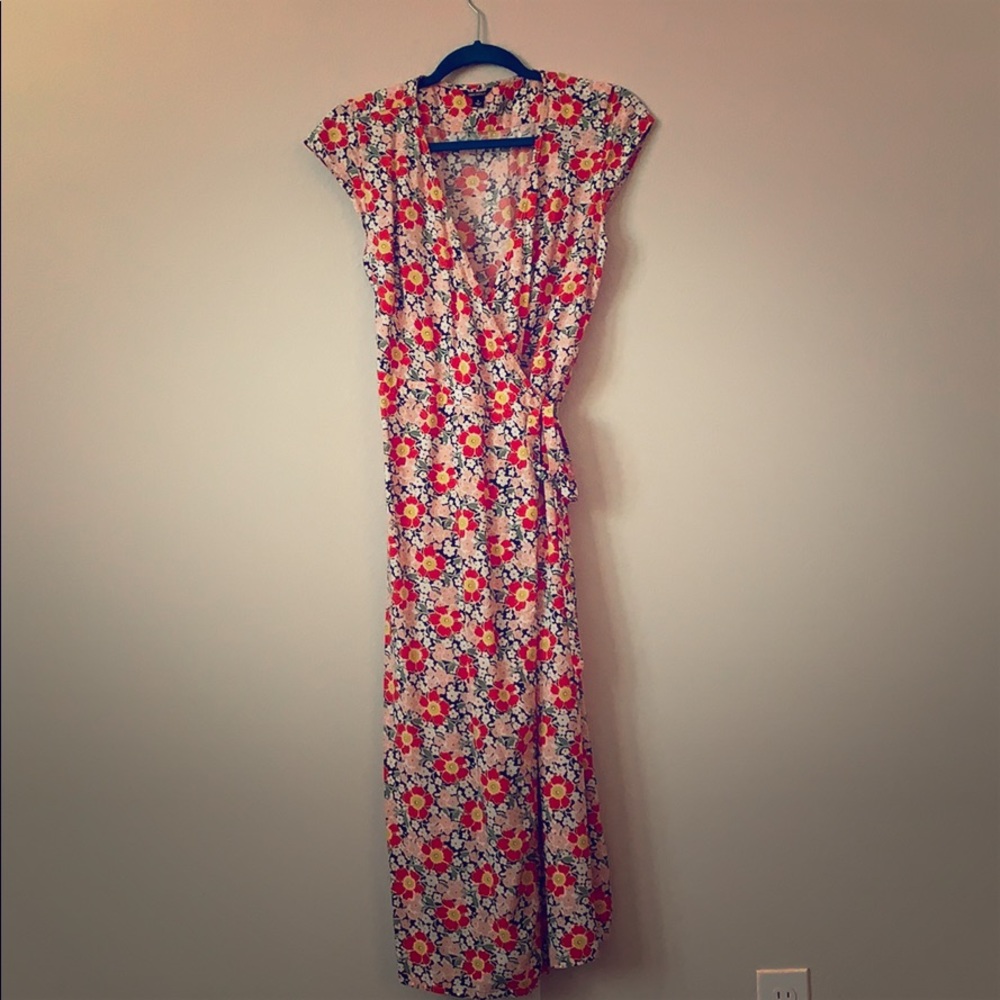 J Crew floral maxi wrap dress